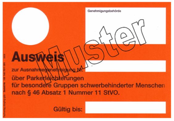 Parkausweis Deutschland: orange